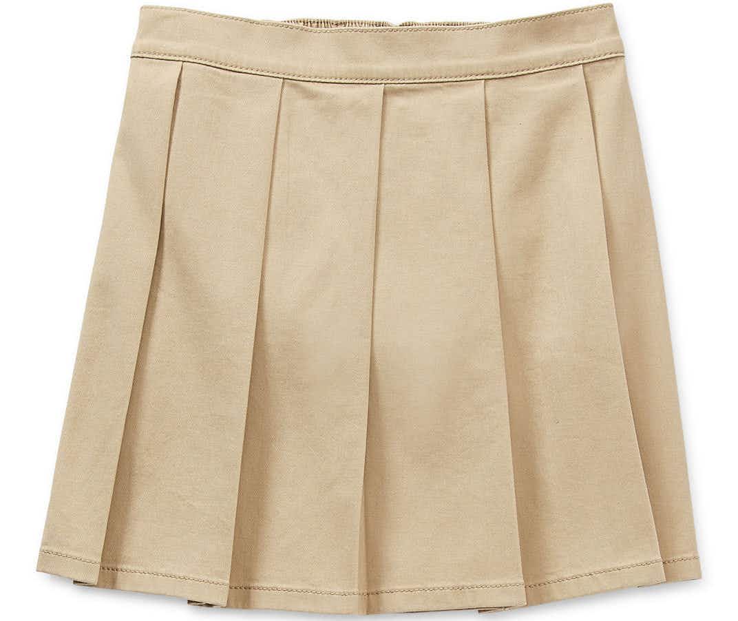girls' uniform khaki skirt