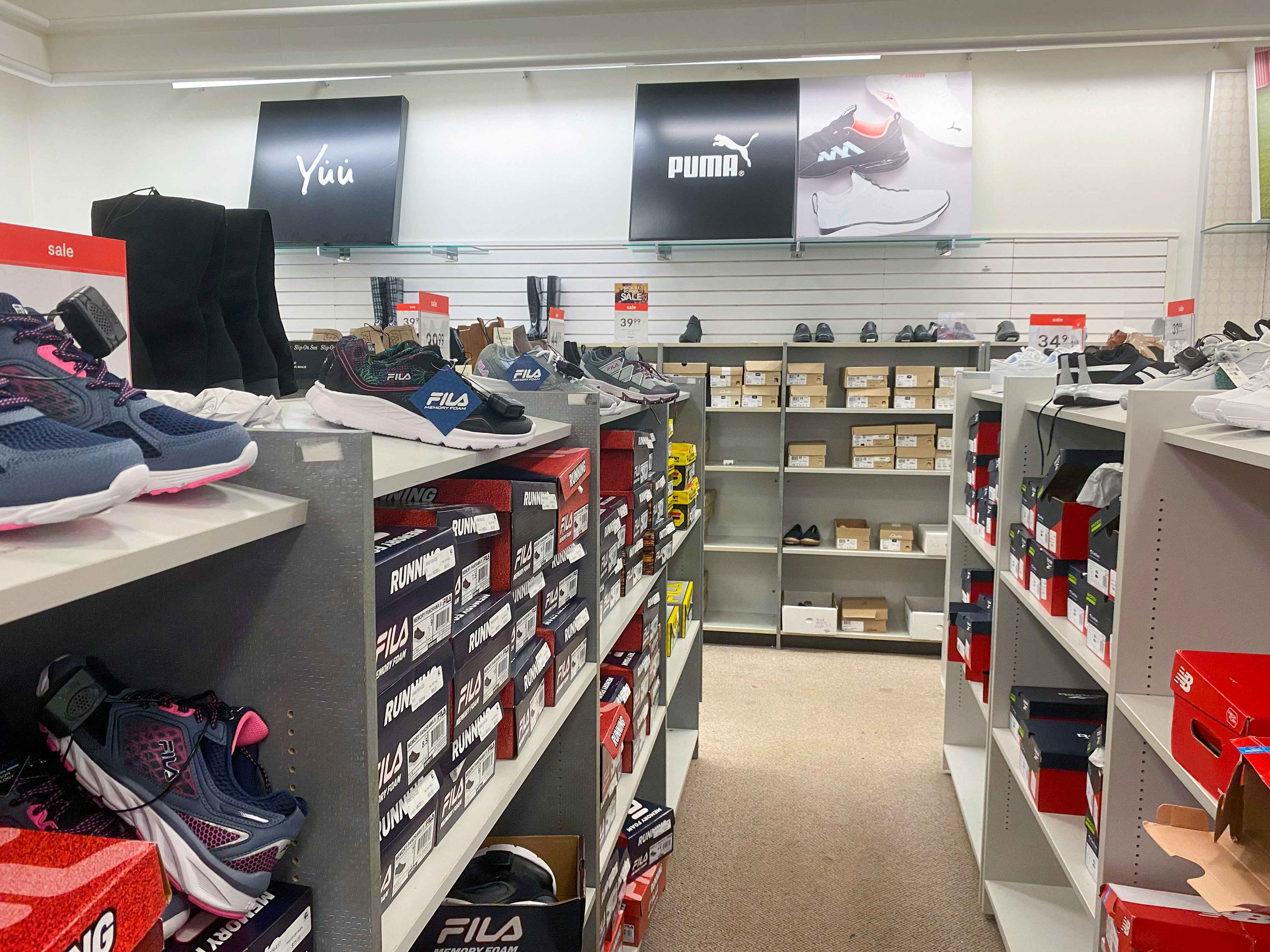 the sneaker section at jcPenney