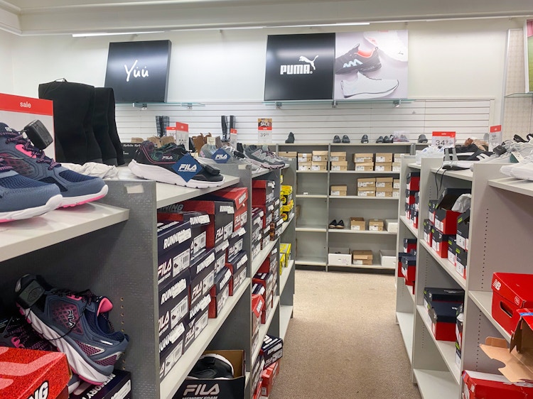 the sneaker section at jcPenney