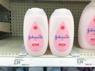 johnson's baby lotion on a target shelf