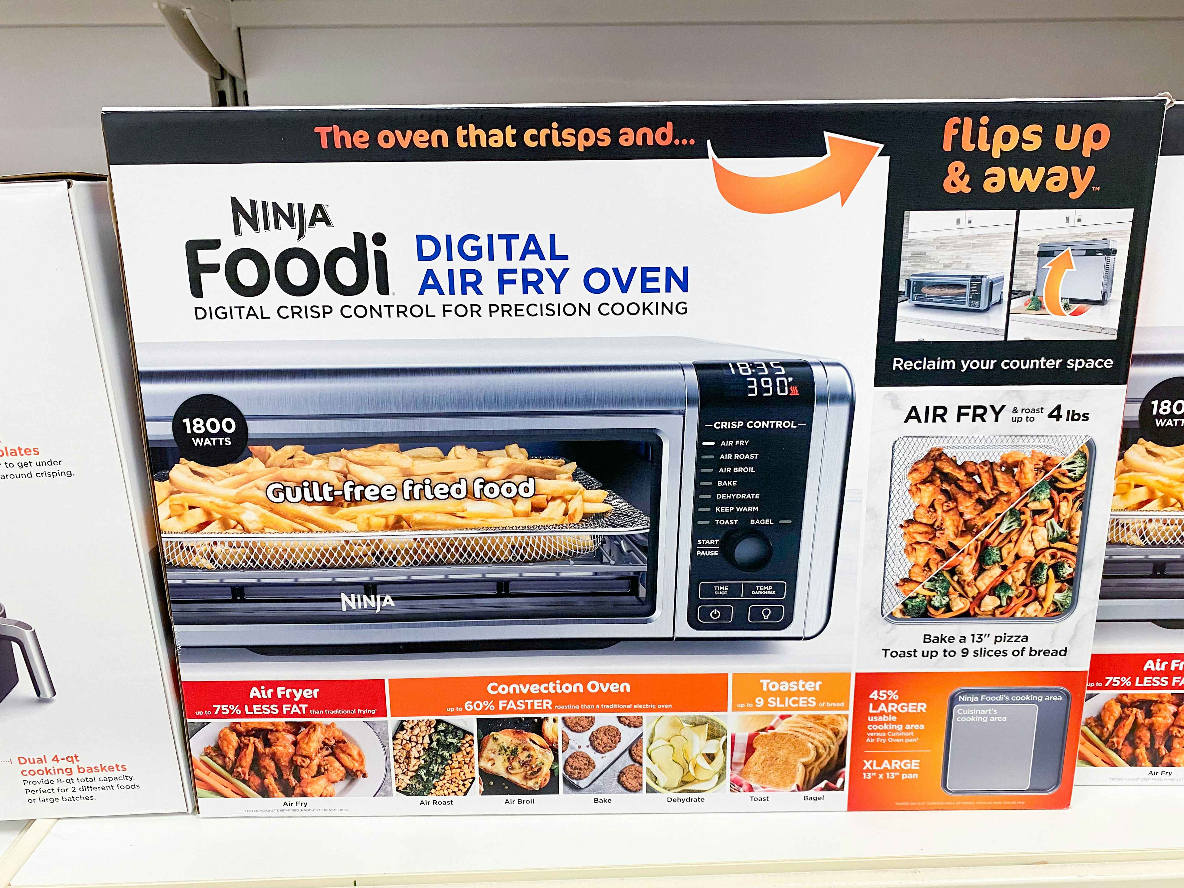 a ninja air fry oven on a shelf in kohls