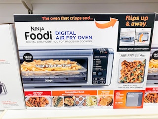 a ninja air fry oven on a shelf in kohls