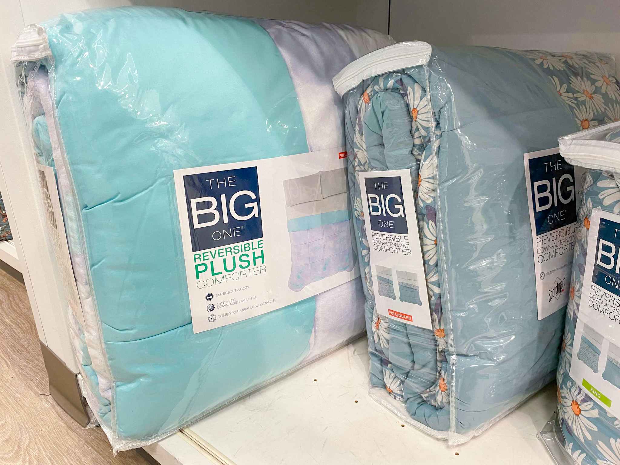 kohls the big one plush reversible down alternative comforter in store image 2021 1