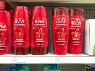 l'oreal paris elvive shampoo on a target shelf