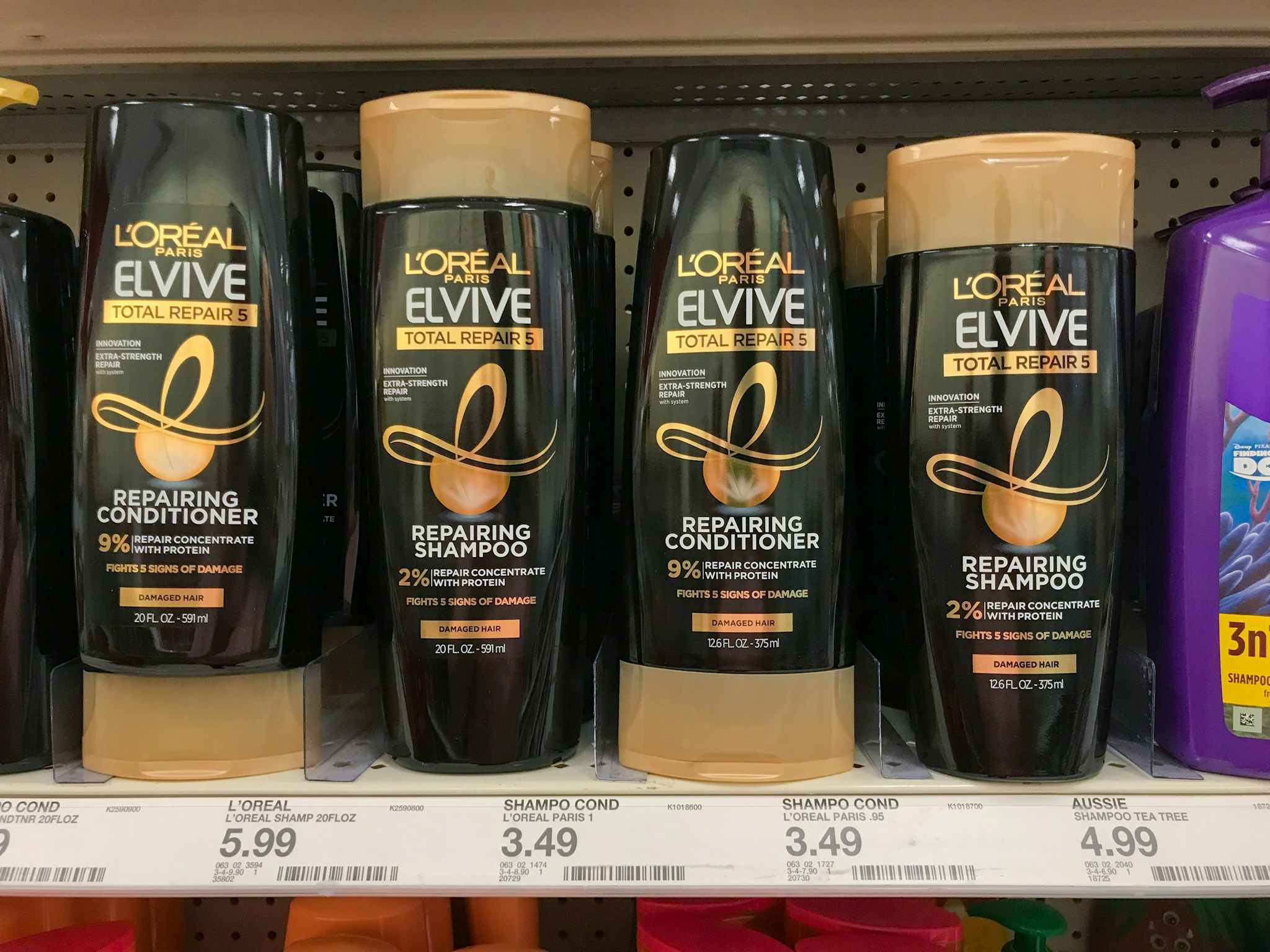 l'oreal paris elvive shampoo on a target shelf