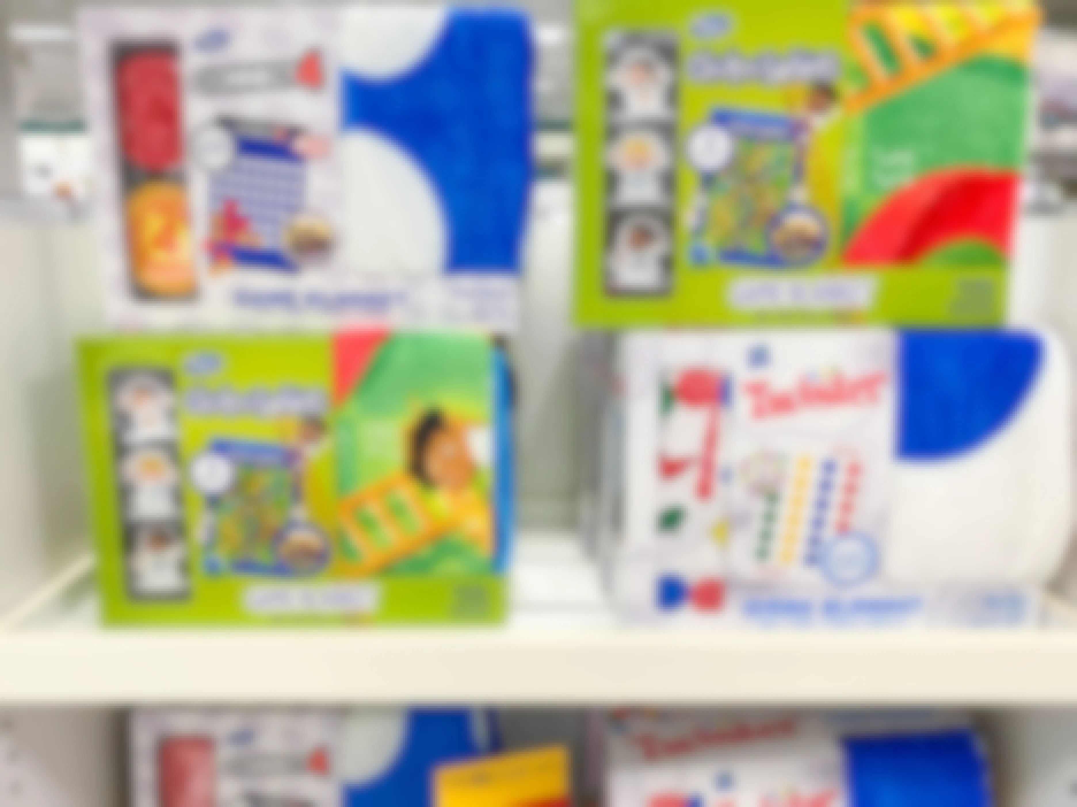 a display of hasbro game blankets on a shelf