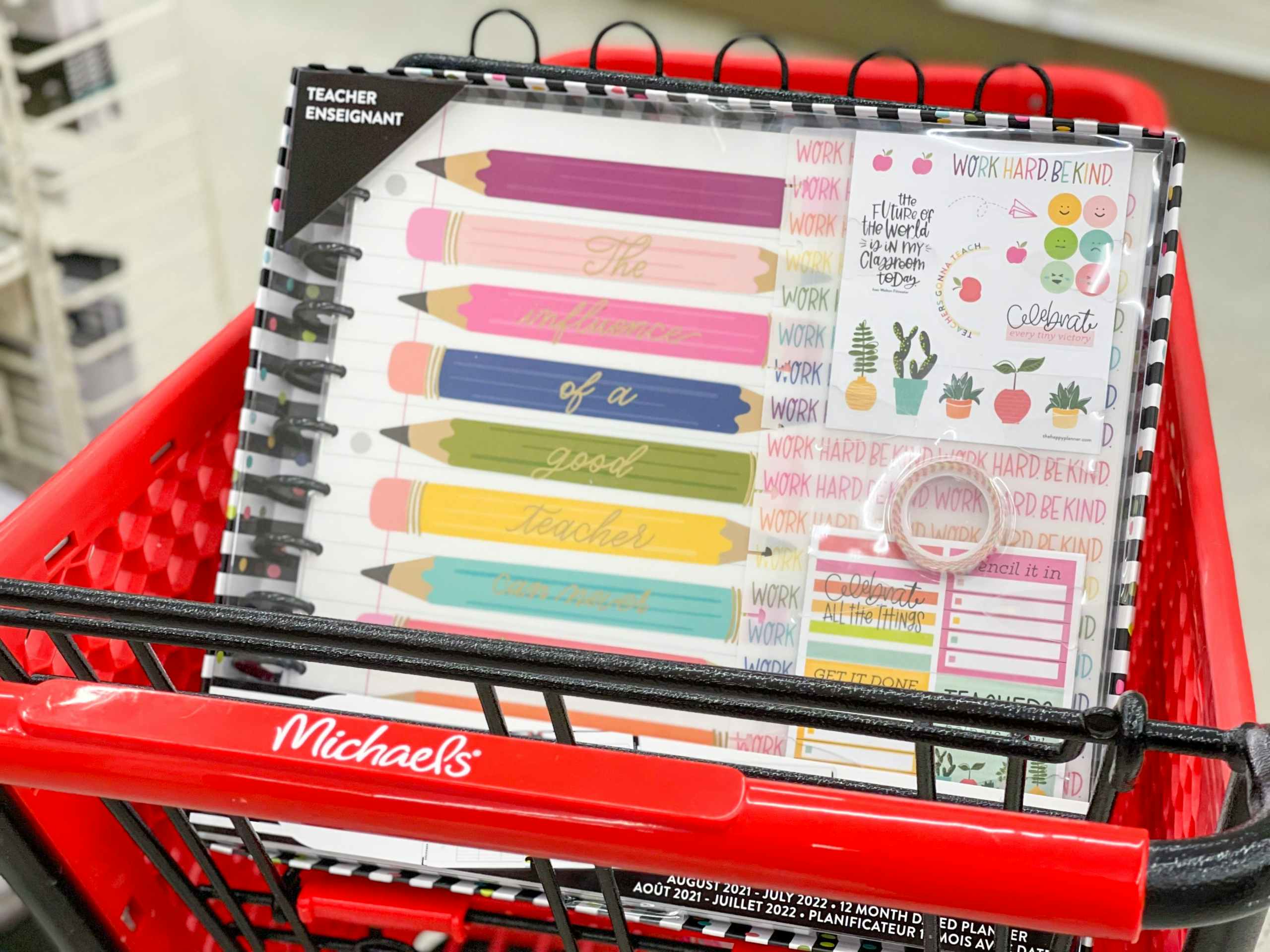 the happy planner in michaels cart