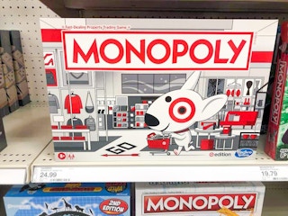 monopoly target edition game on a target shelf