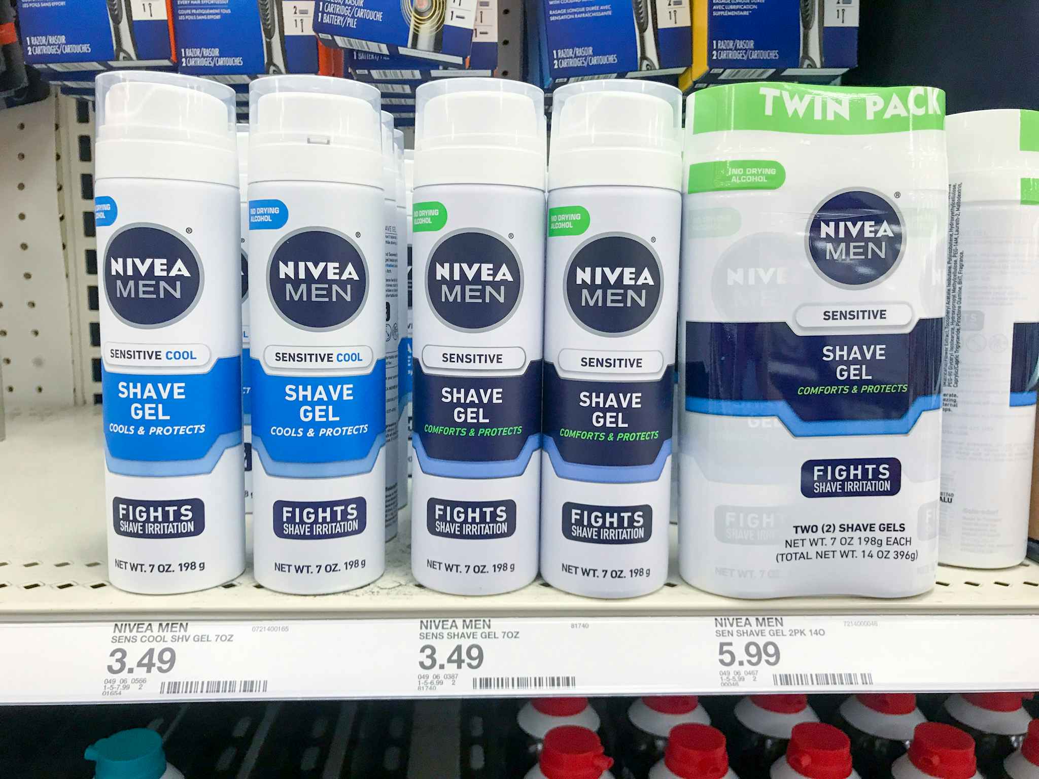 nivea men shave gel on a target shelf