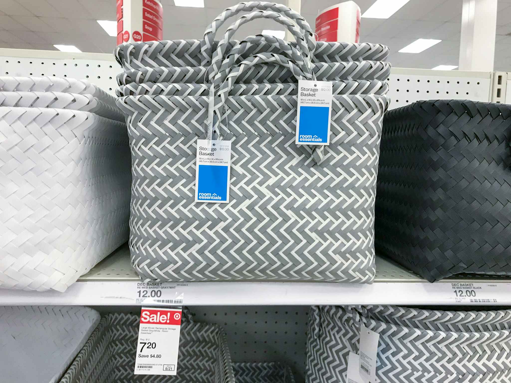 room essentials large woven storage basket on a target shelf