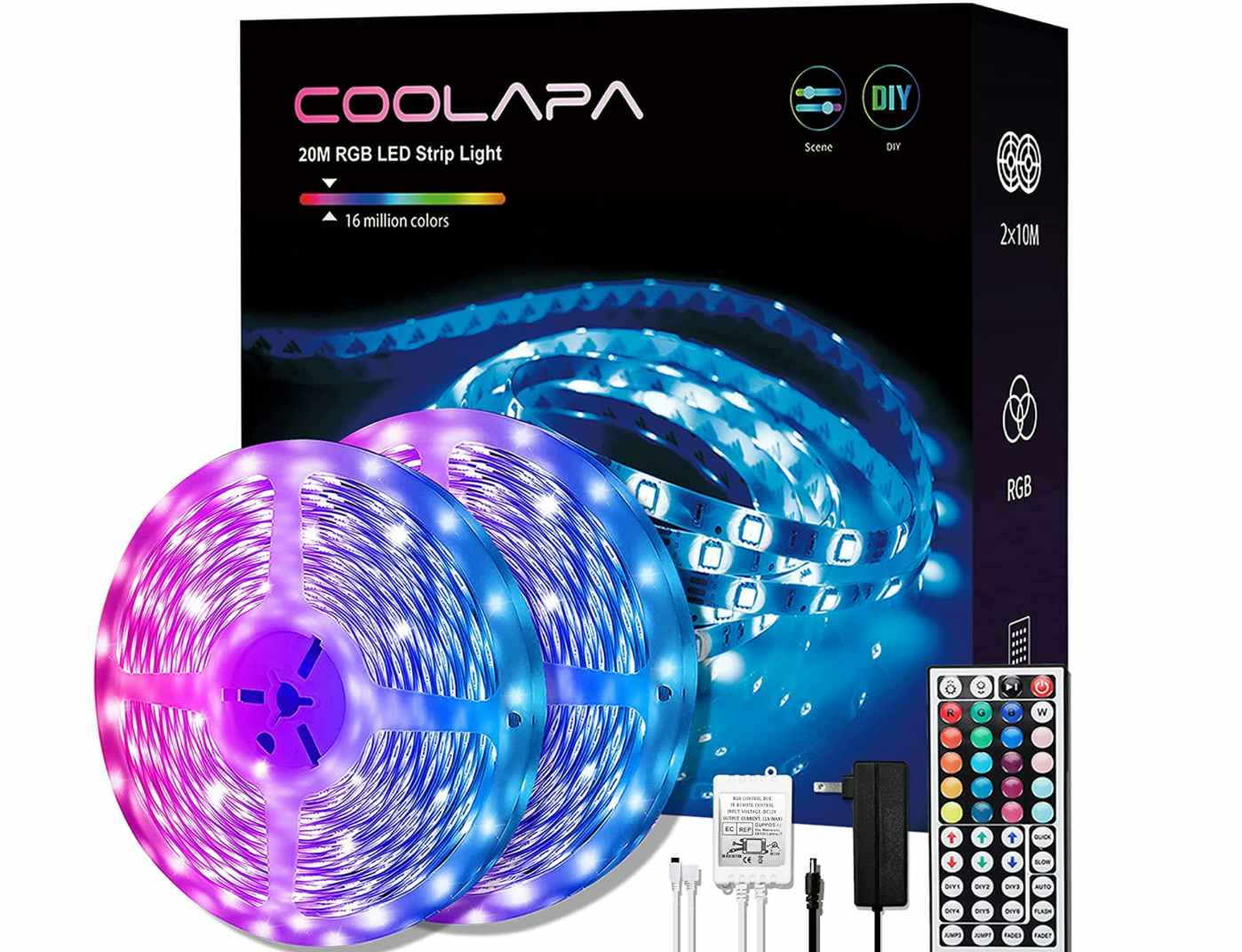 COOLAPA LED Strip Lights 65.6FT