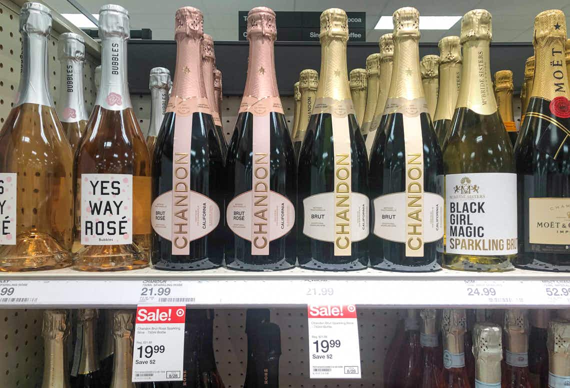 chandon sparkling rose wine on target shelf