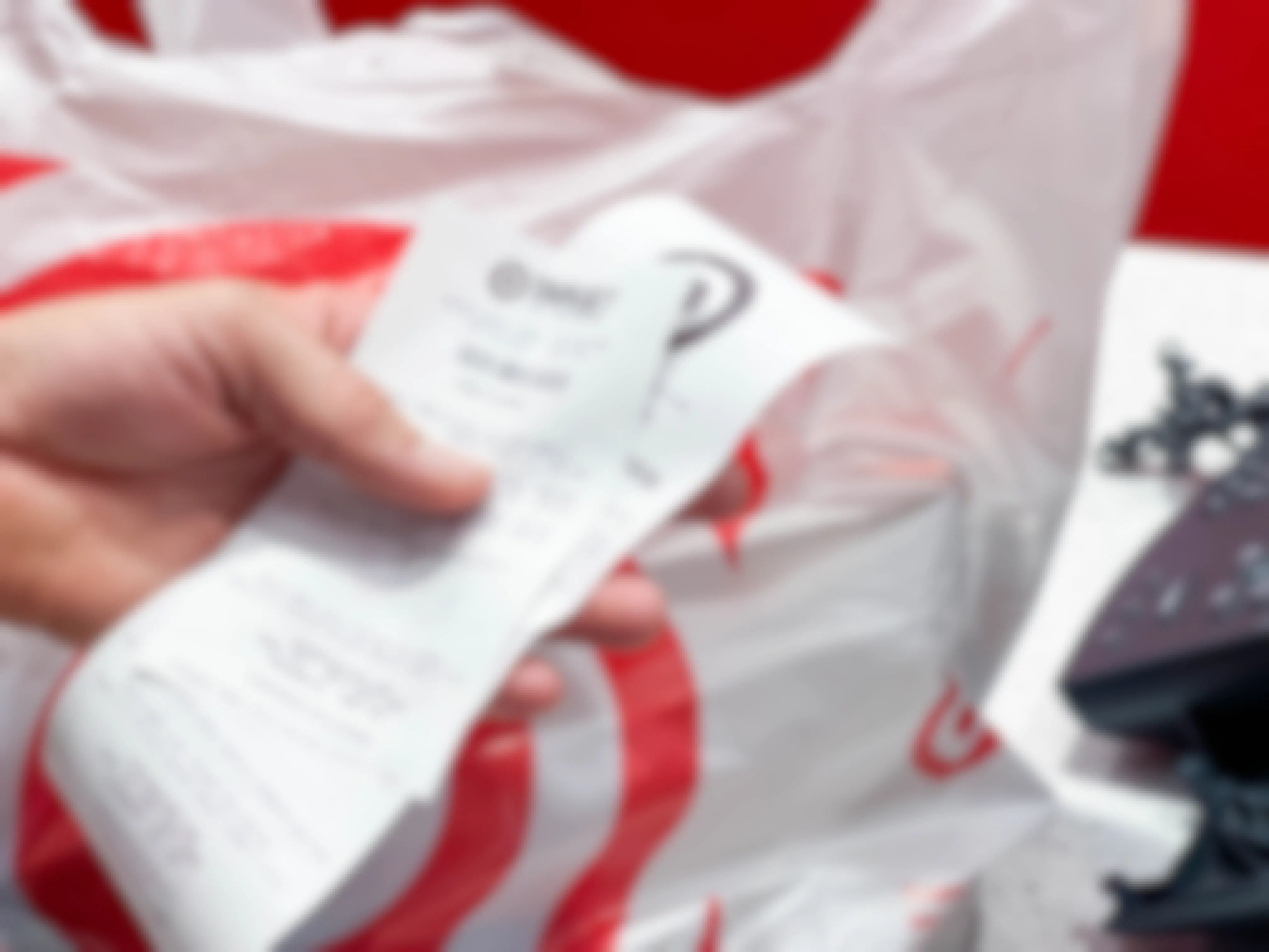 target return receipts and bag