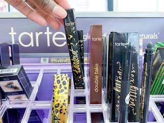 hand holding Tarte mascara