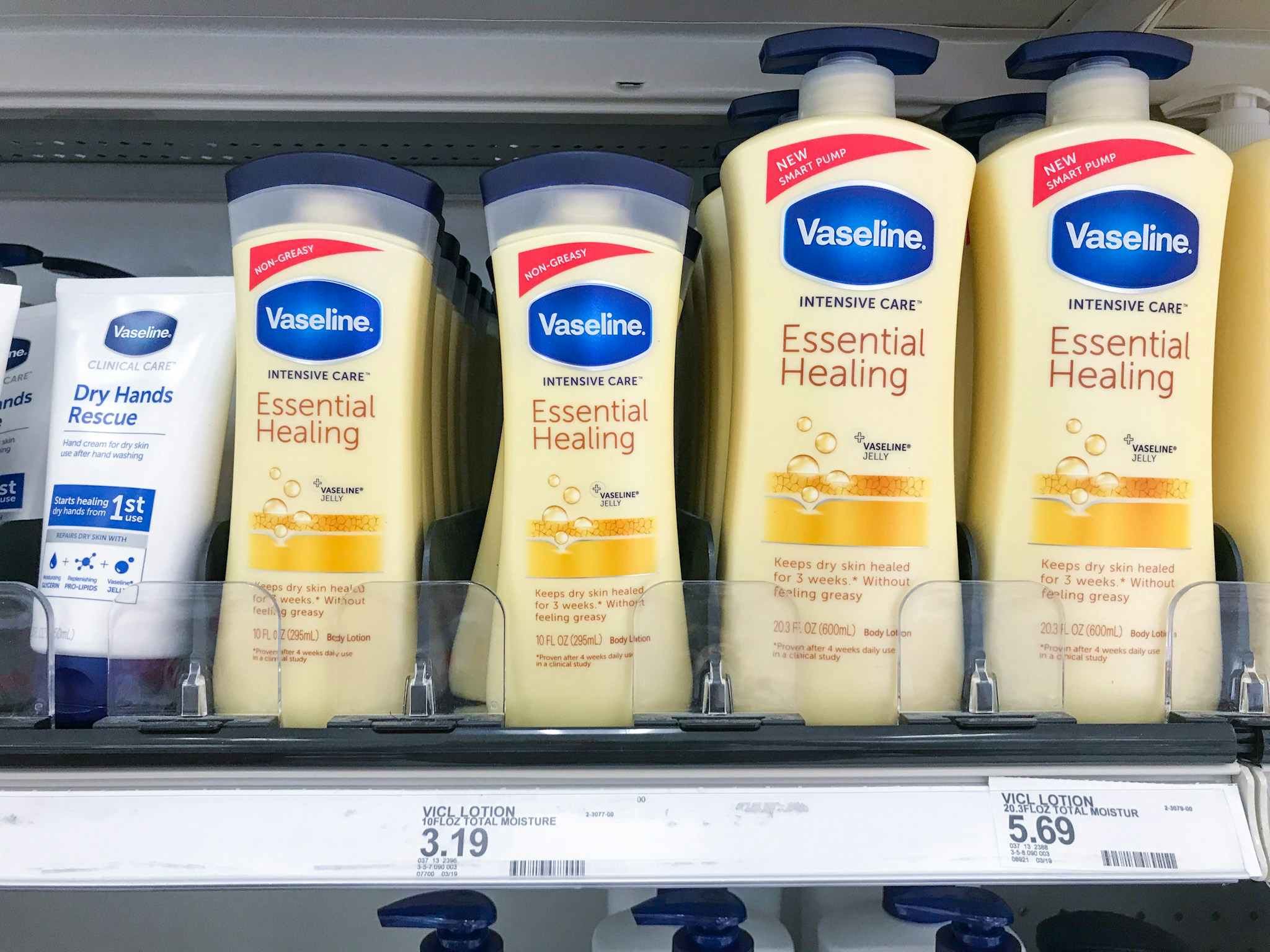 vaseline intensive care lotion on a target shelf