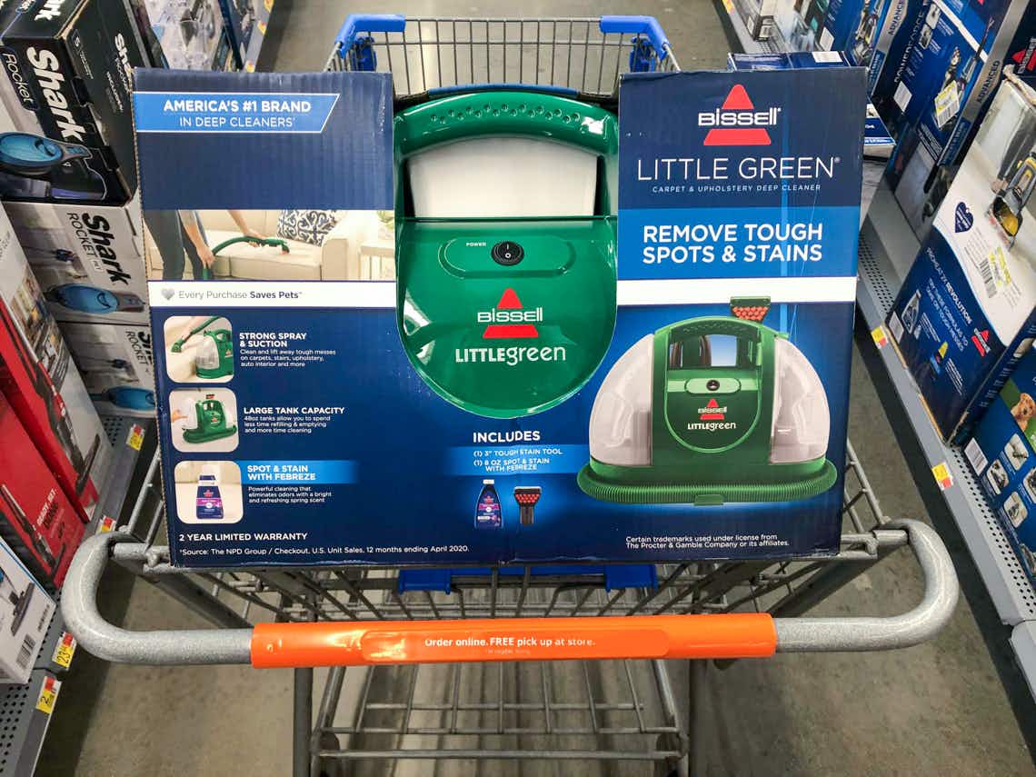bissell little green cleaner machine in walmart cart