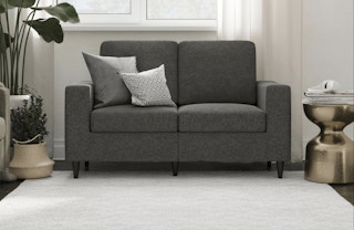 stock photo of dhp loveseat staged in room