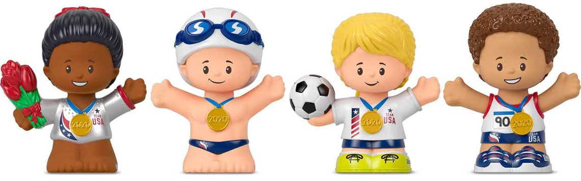 stock photo of fisher price little people olympic champions figures on white background