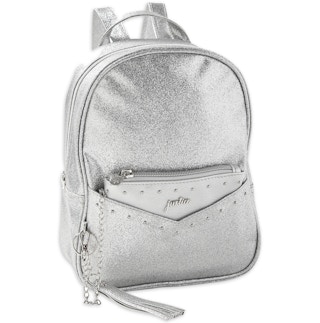 stock photo of justice mini backpack on white background