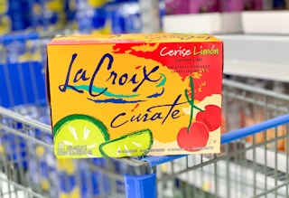 la croix curate cherry lime sparkling water on walmart cart