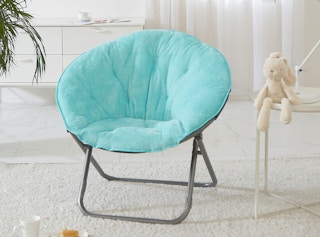 stock photo of mainstays saucer chair staged in room