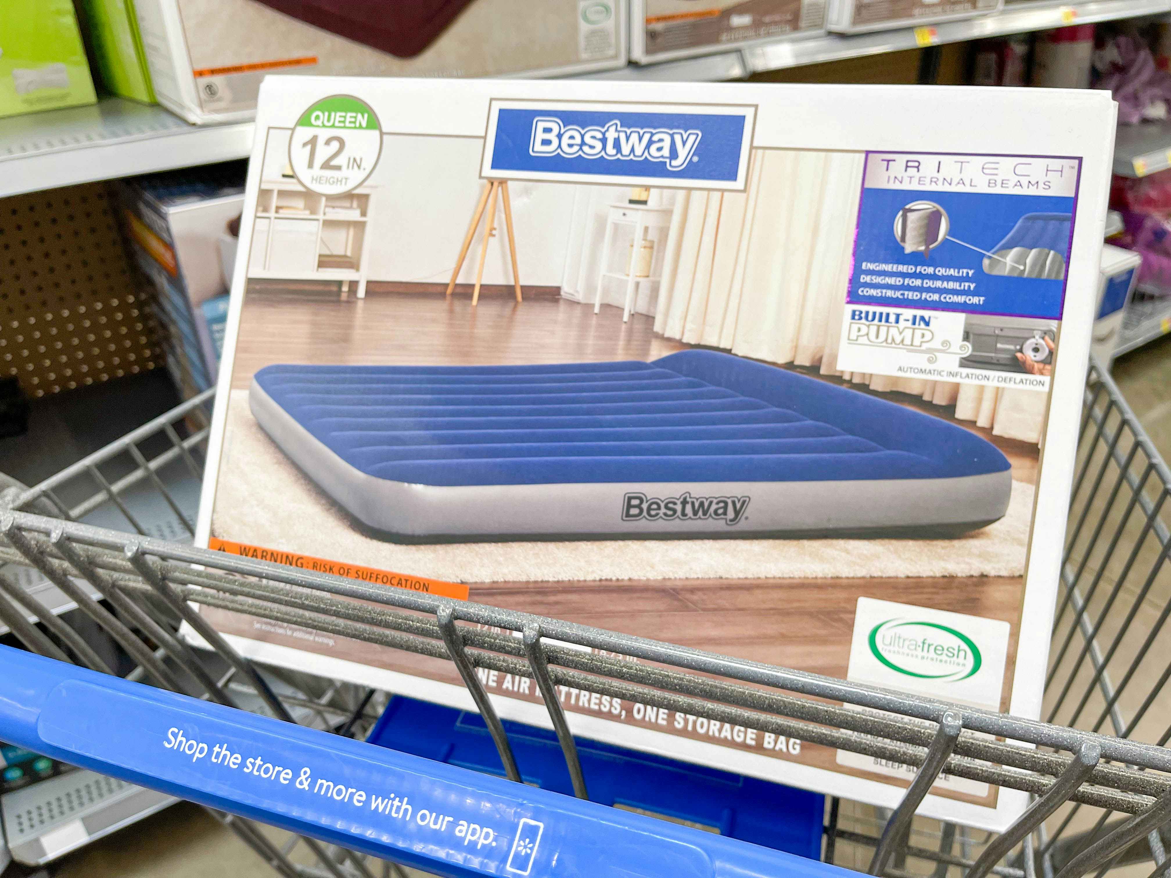 bestway air mattress box in walmart cart
