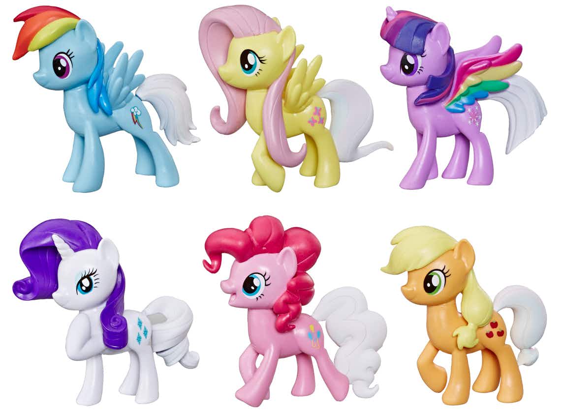 stock photo of my little pony color changing tail toys on white background
