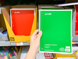 pen+gear notebooks on shelf with rollback tag