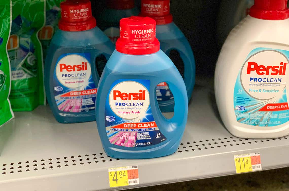 persil liquid laundry detergent on walmart shelf