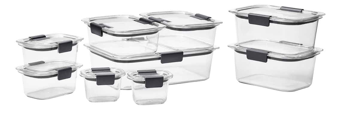stock photo of rubbermaid brilliant food containers on white background