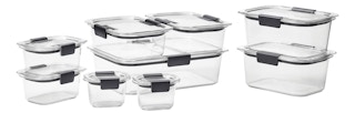 stock photo of rubbermaid brilliant food containers on white background