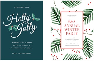 two christmas themed holiday card designs side by side made on picmonkey.com