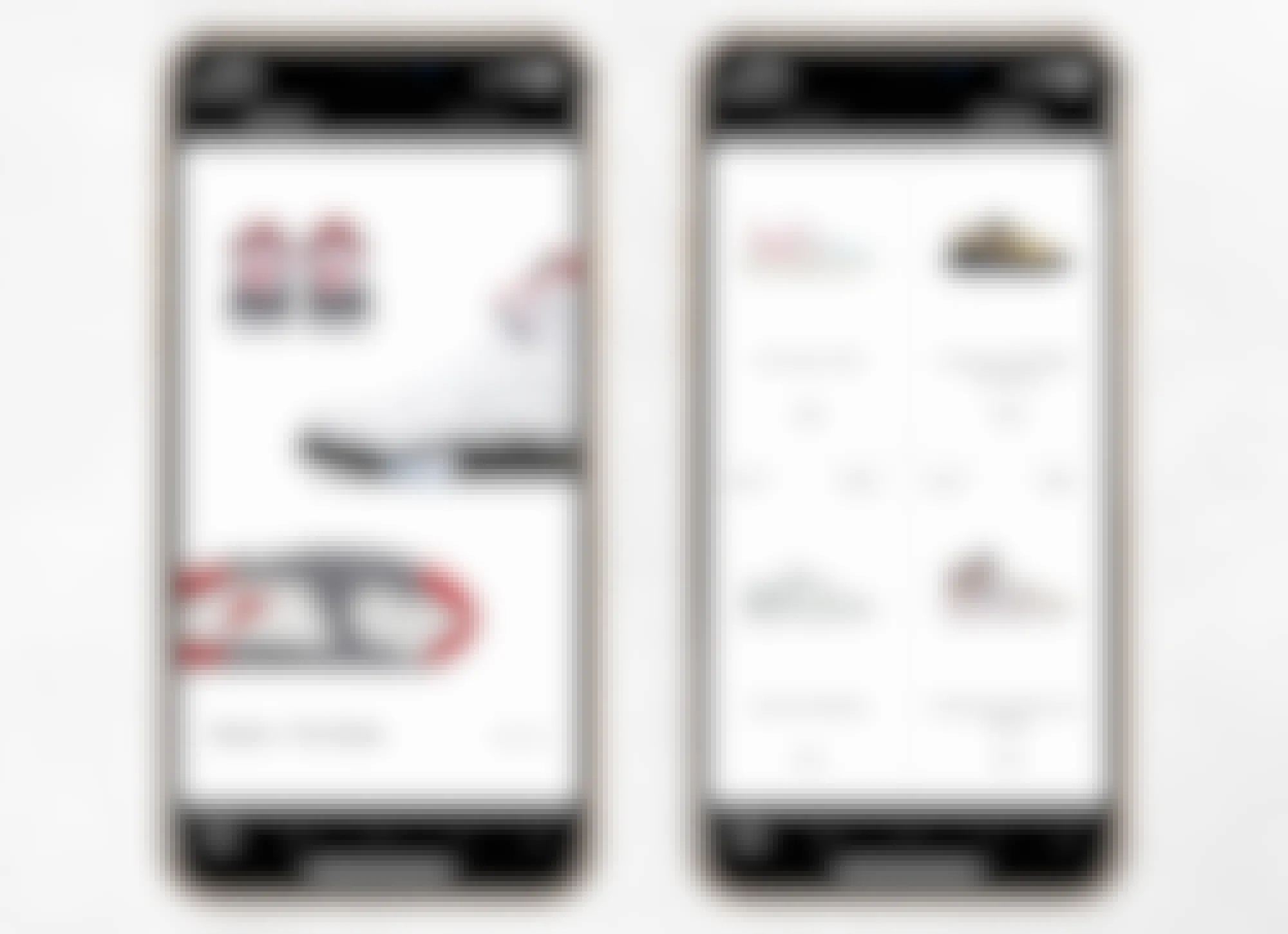 goat mobile app screenshots of discover page and calendar drops for new sneakers