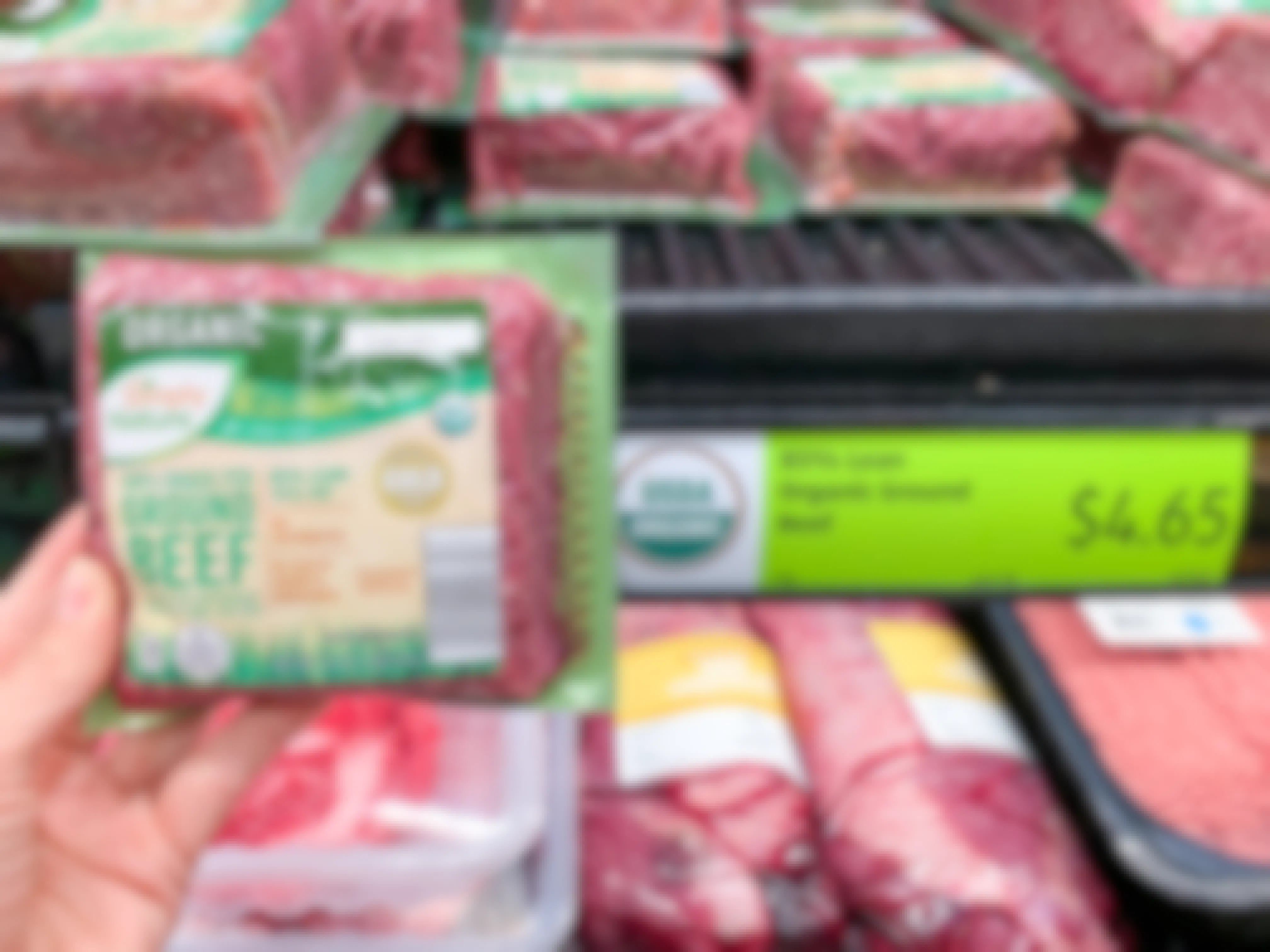 Organic Simply Nature grass fed beef at Aldi