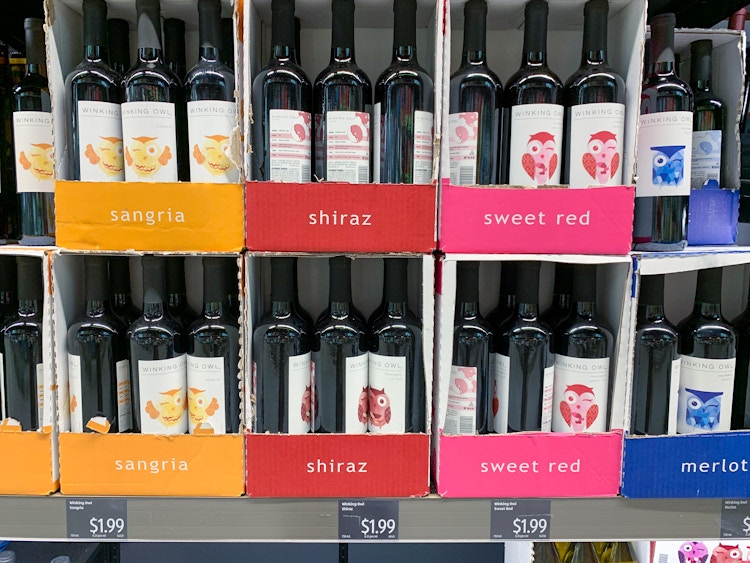 Winking Owl wine at Aldi