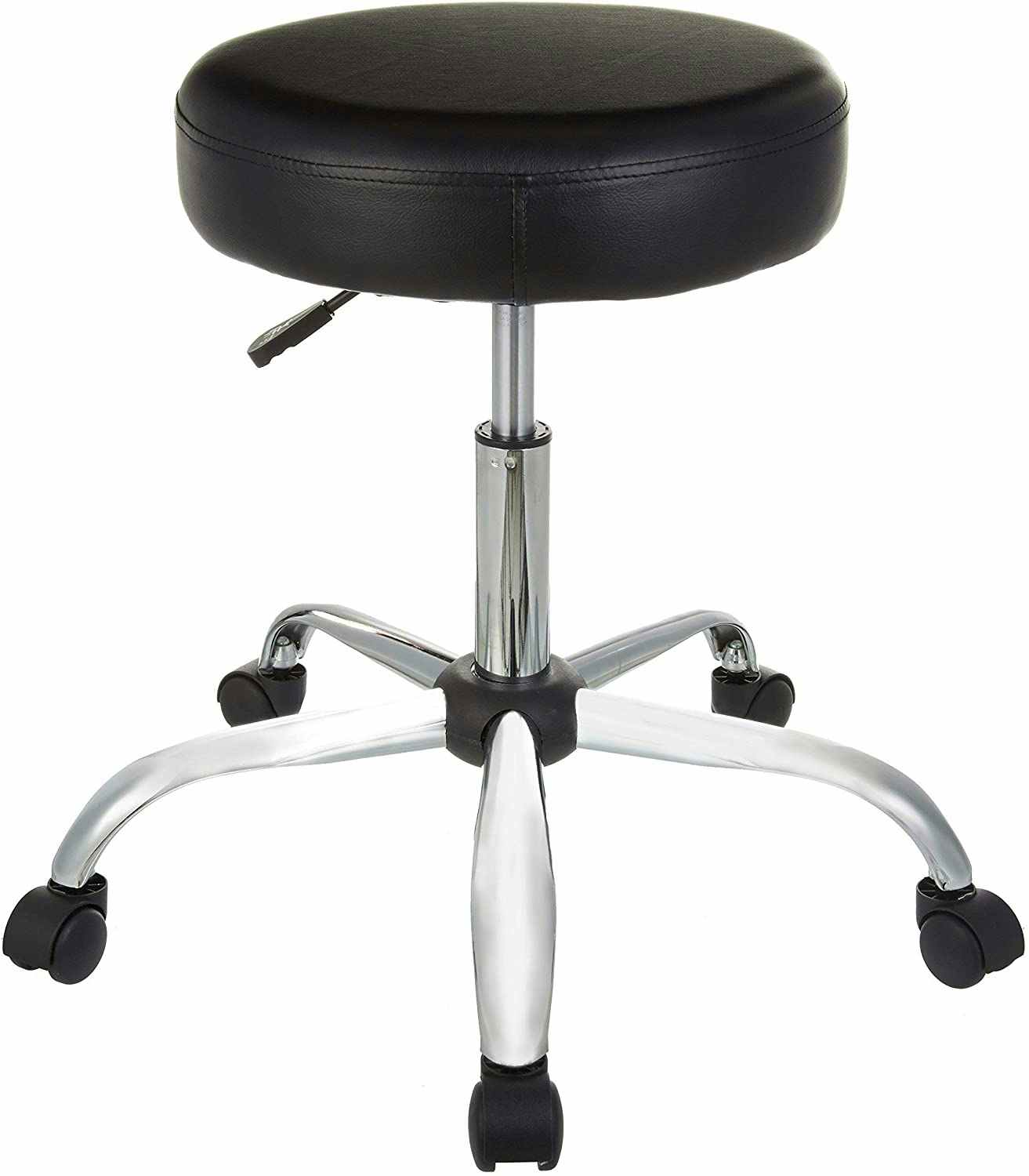 A black Amazon Basics bar stool.