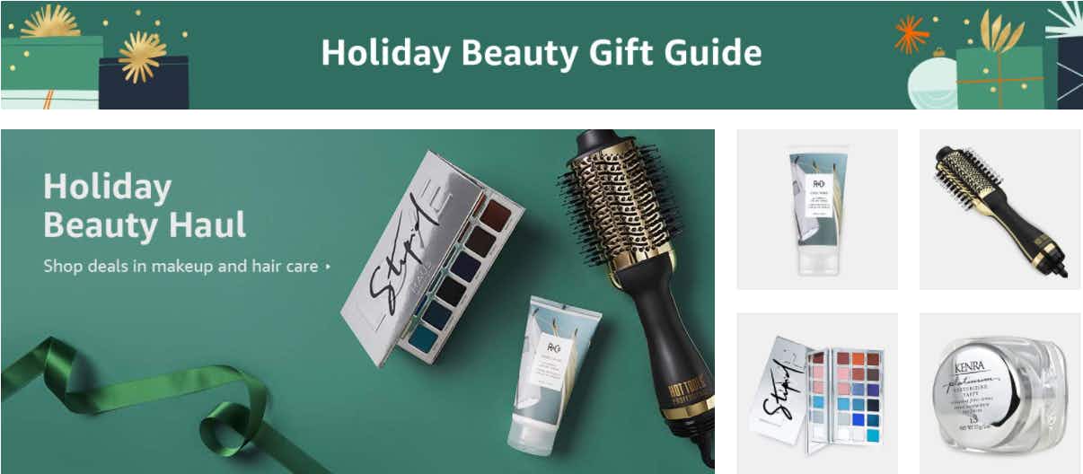 Amazon Holiday Beauty Haul Gift Guide webpage