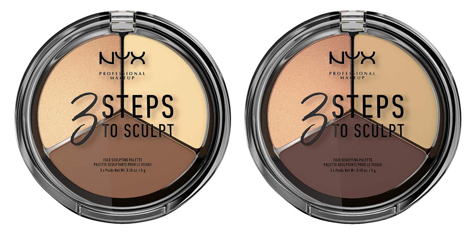 Two NYX contour palettes in the shades light and medium.