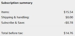 An Amazon subscription summary ending in $14.76.