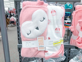carter's pink owl bath towel set clearance at target