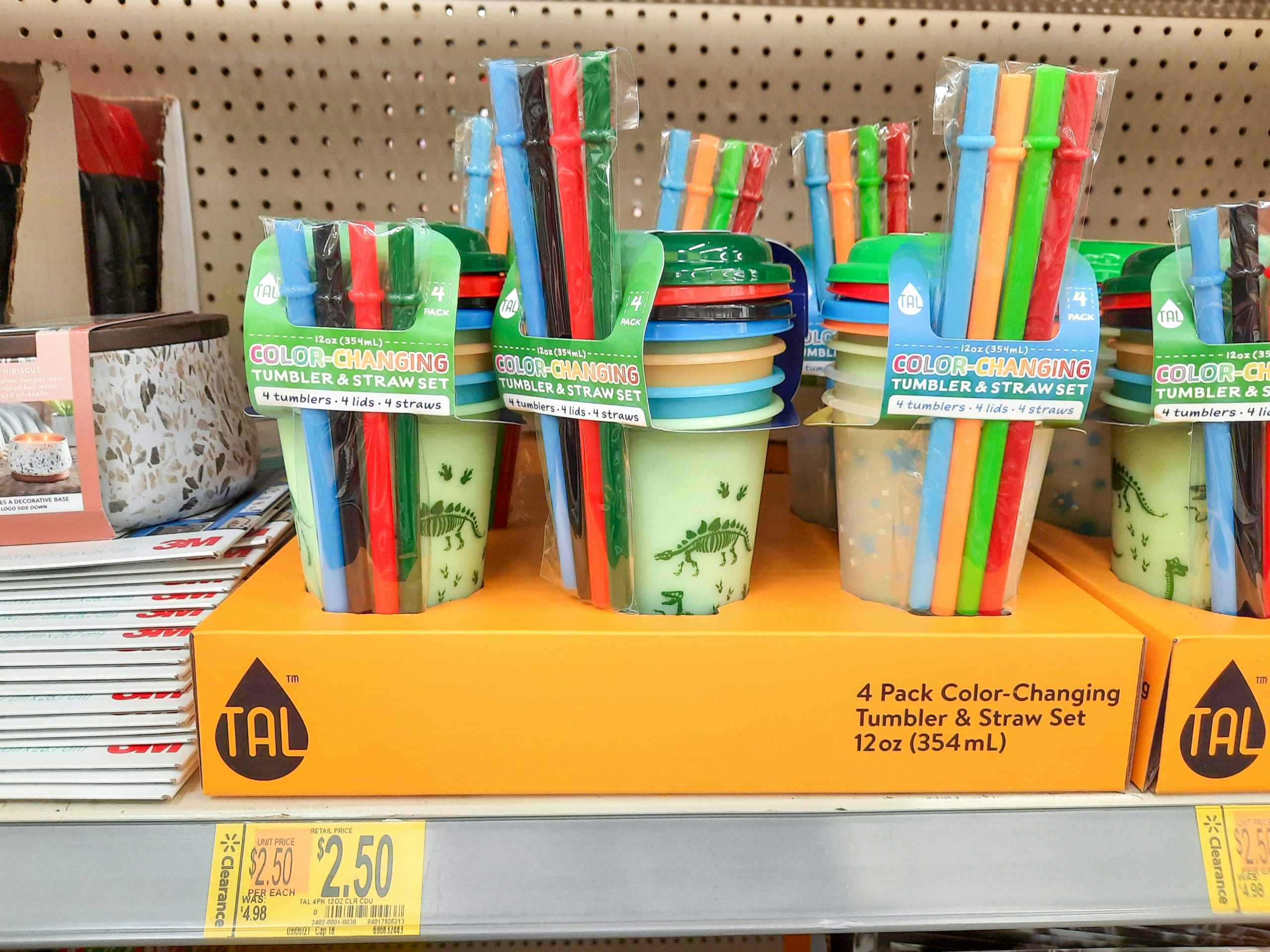 cups on clearance on Walmart store shelf