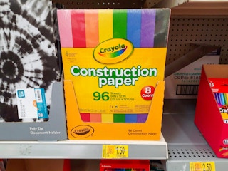 clearance paper on Walmart store shelf