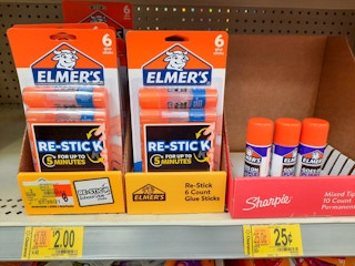 glue sticks on clearance Walmart shelf