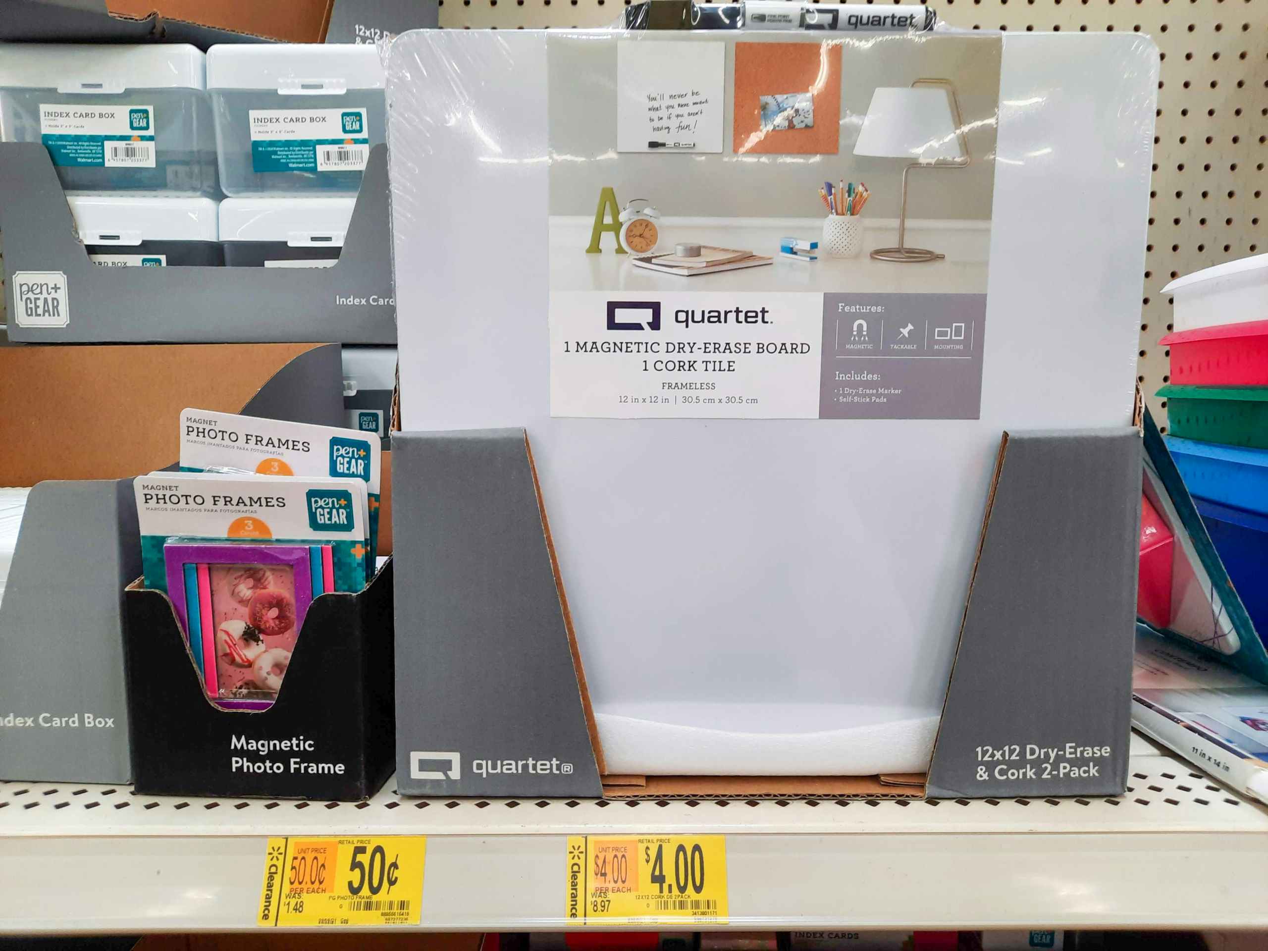 whoteboard on Walmart store shelf