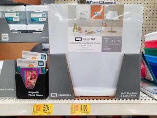 whoteboard on Walmart store shelf