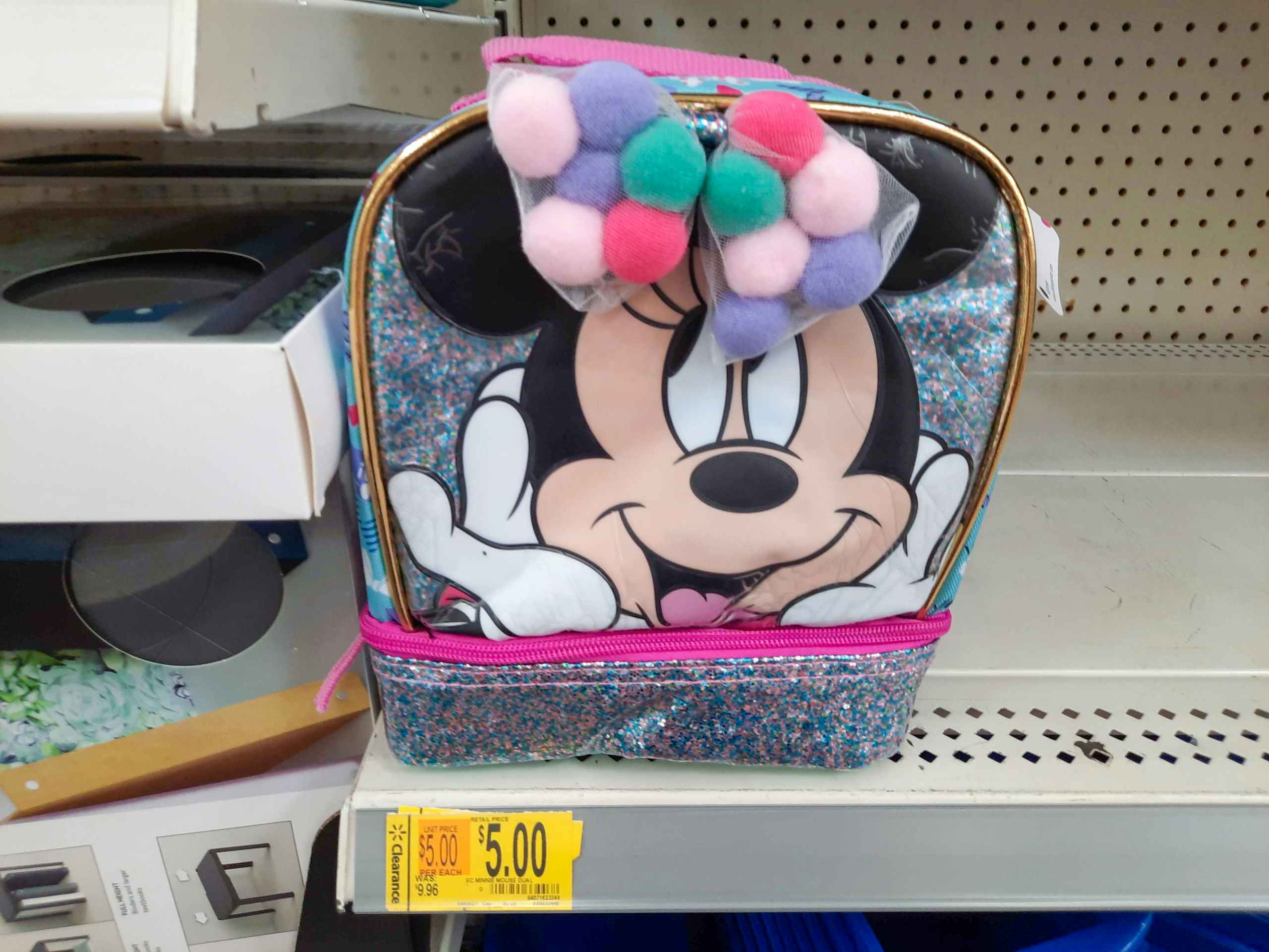 backpack on Walmart store shelf
