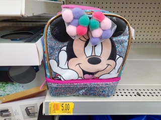 backpack on Walmart store shelf
