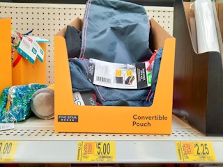 school supplies on Walmart store shelf