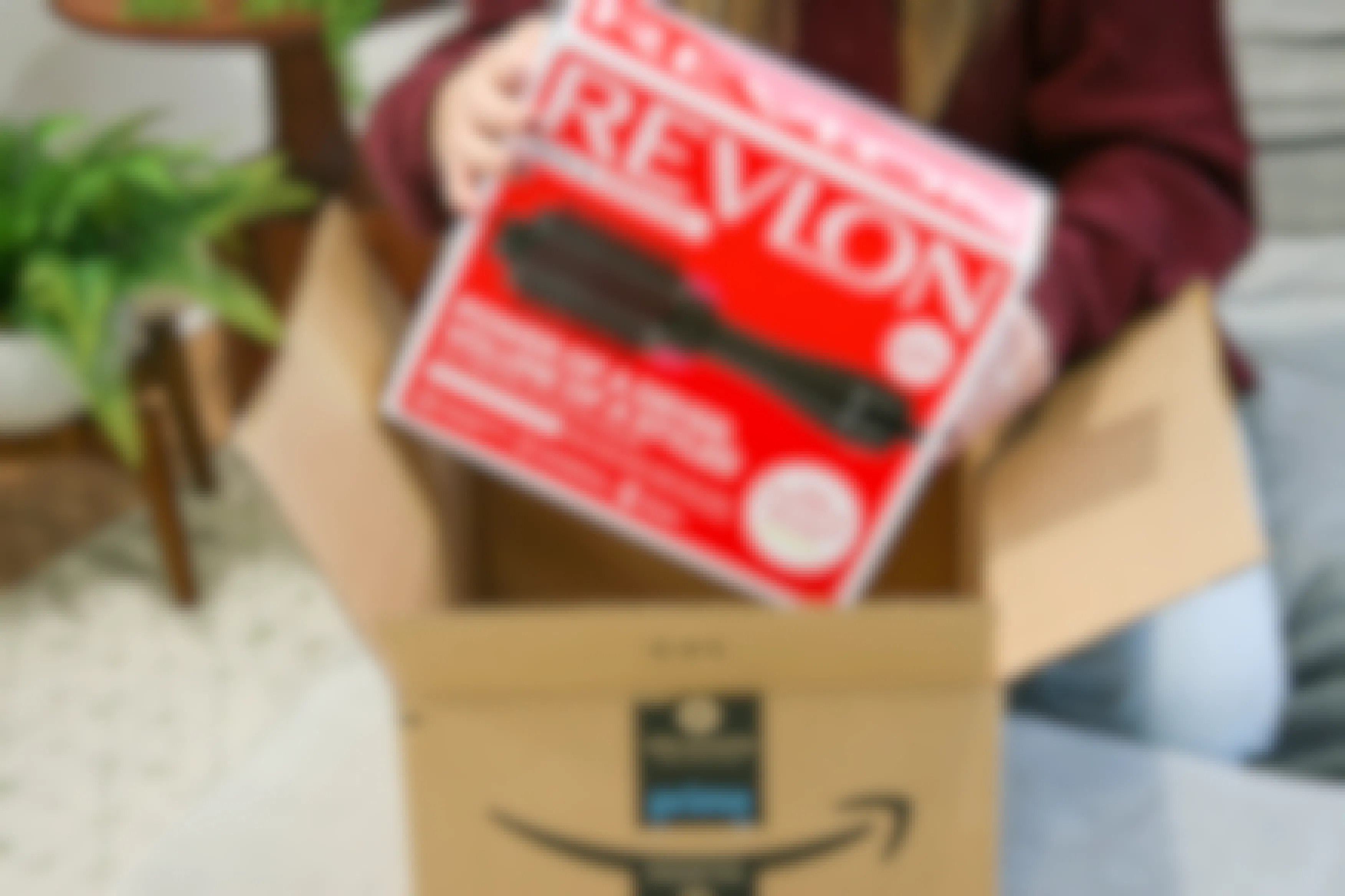 revlon dryer brush being removed from amazon box