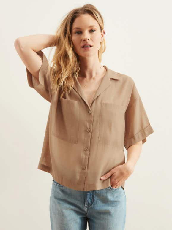 br factory boxy shirt stock image 2021